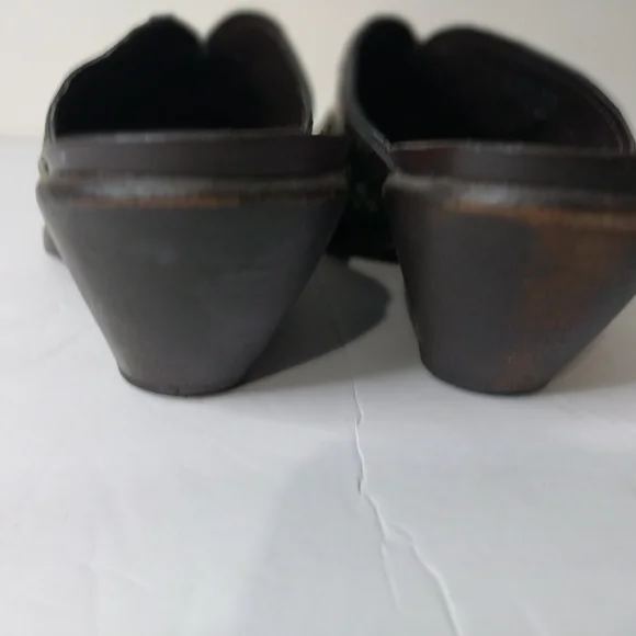 BCBGirls Dark Brown Embellished Mules Leather Western - Picture 7 of 11